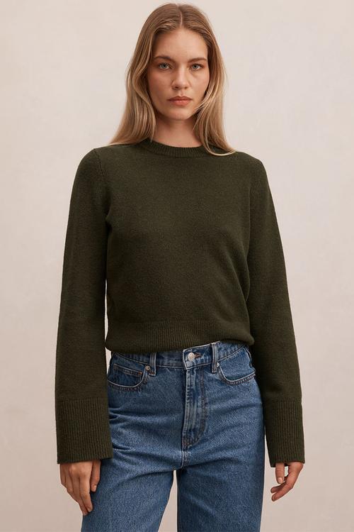 Natalie knitted sweater in deep green