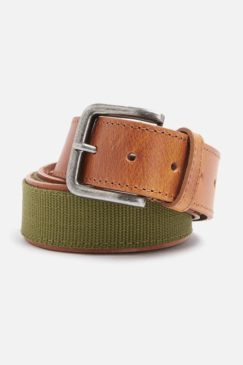 Leather and canvas belt