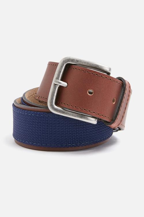 Leather and canvas belt