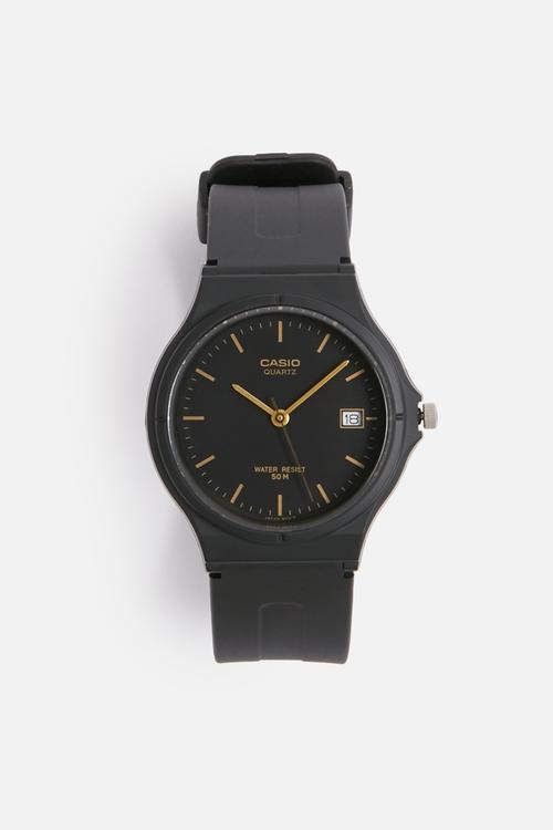 Analog Rnd Blk Dial Gold Num - Black/Gold
