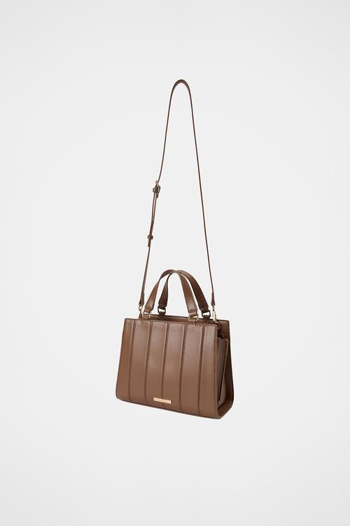 Mila Medium Panel Tote Bag In Mocha