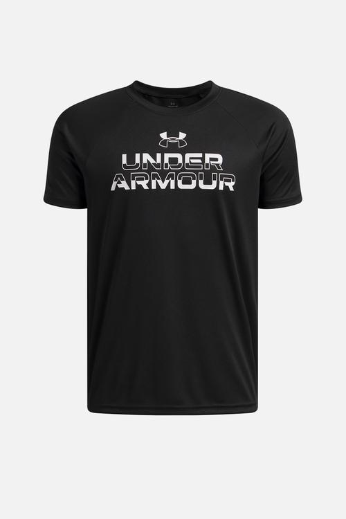 Ua tech split wordmark ss - black/white