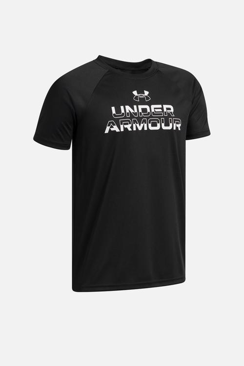 Ua tech split wordmark ss - black/white