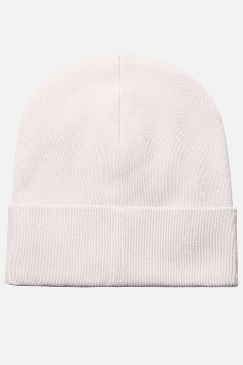 Emblem Patch Fine Rib Beanie - Nacreous Cloud