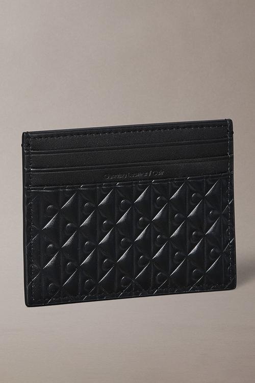 Embossed Emblem Card Case - Black