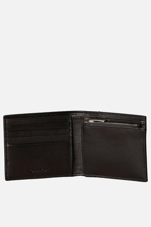 Embossed Emblem Billfold W/ Coin - Black