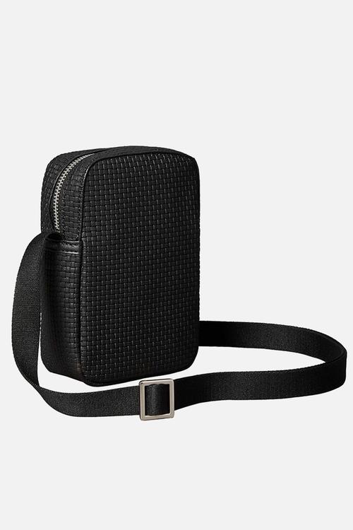 Embossed Woven Slim Reporter - Black
