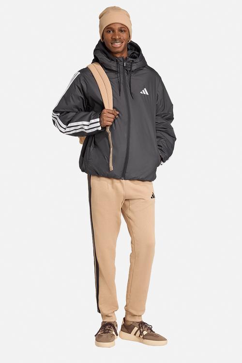 Essentials CLIMAWARM 3-Stripes Insulated Hooded Jacket - Black