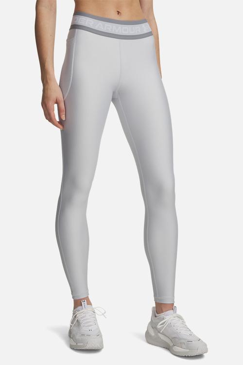 UA Tech Branded Legging - Halo Gray / Orange Bloc / White