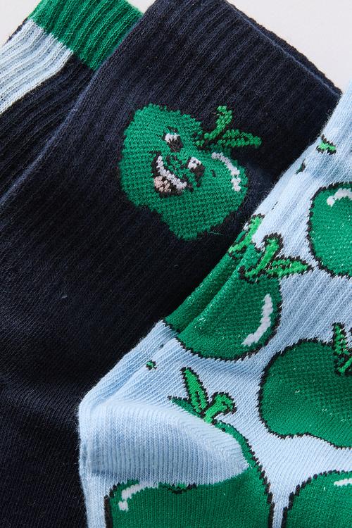 Kids 3Pk Crew Socks - Squid Ink/Ice Blue Apple