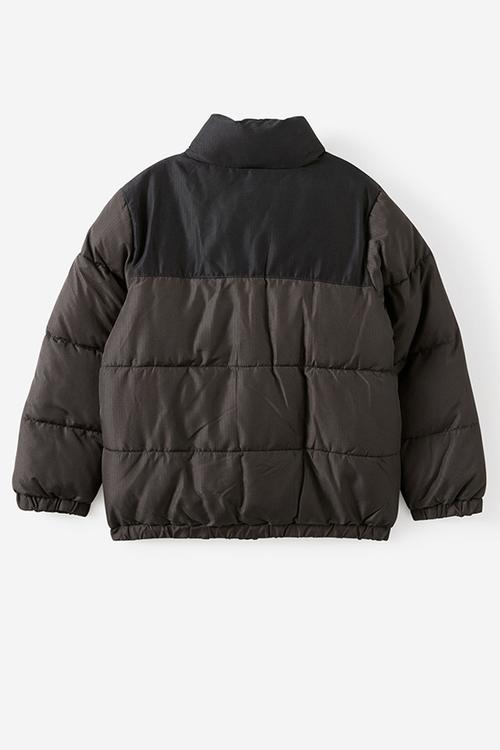 Spliced Puffer Jacket - Phantom Black