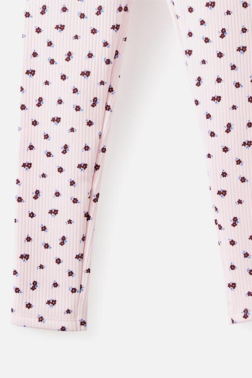 Fleece Legging - Tea Party Pink/Floral