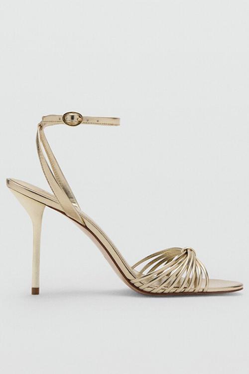 Serena ankle strap heel - gold