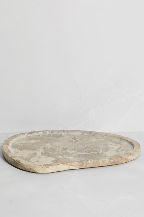 Organic Shape Marble Platter - Natural