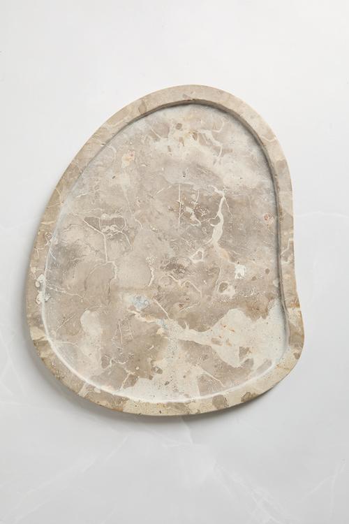 Organic Shape Marble Platter - Natural