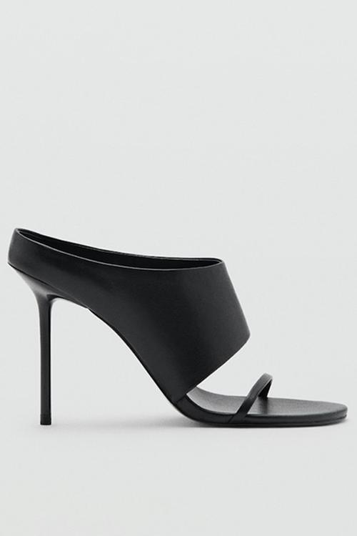 Pal leather stiletto mule heel - black