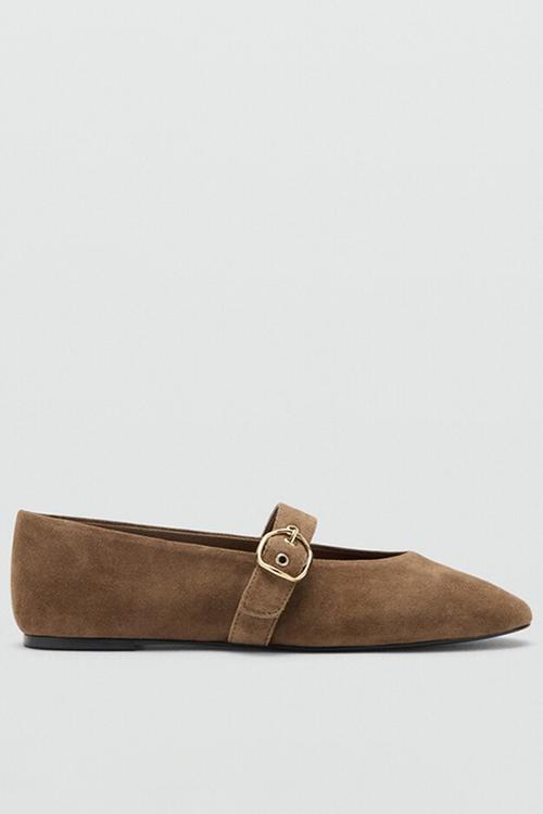 Door1 suede mary-jane pump - light/pastel brown