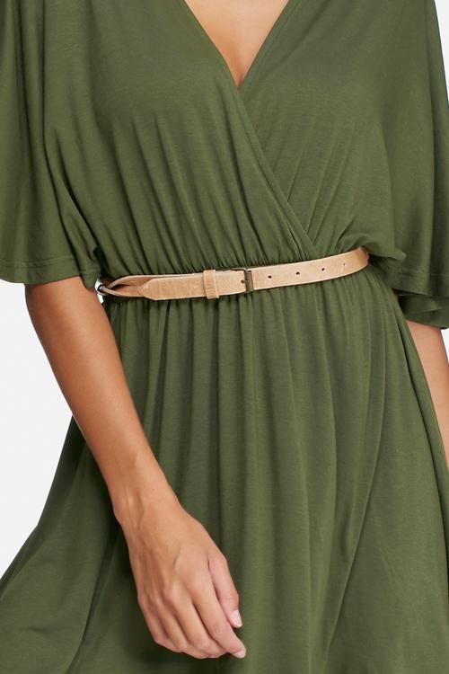 Twist detail leather belt