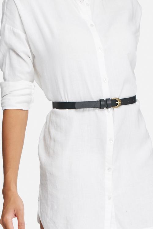 Thin leather belt
