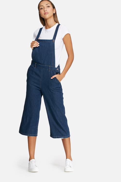 Grace cropped denim dungaree