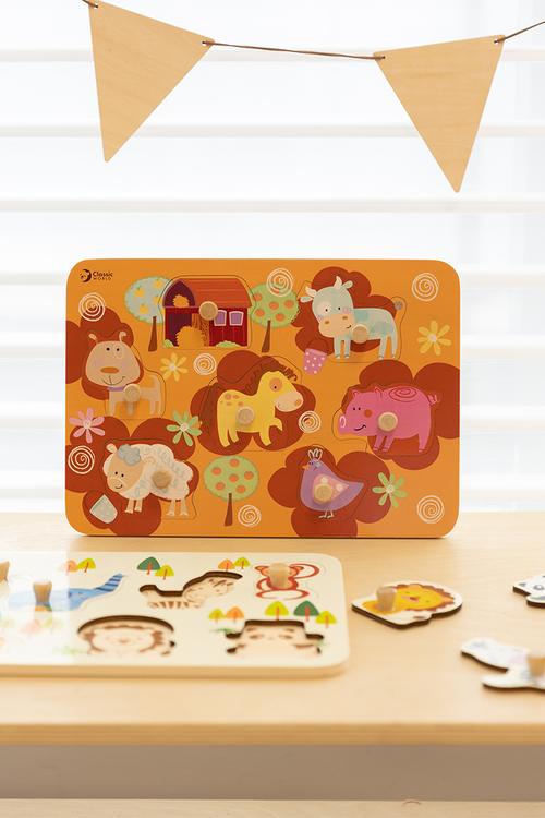 Classic World - Peg Puzzle - Farm - 7pcs