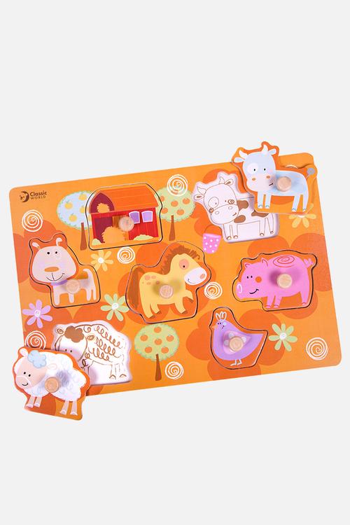 Classic World - Peg Puzzle - Farm - 7pcs