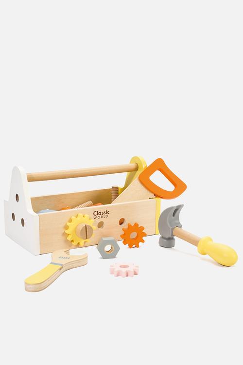 Classic World - Pretend & Play - Wooden Carpenter Tool Set - 18pcs