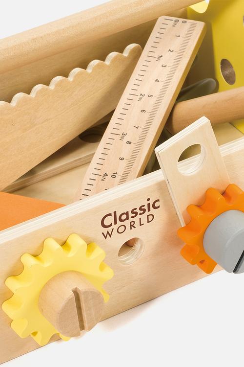 Classic World - Pretend & Play - Wooden Carpenter Tool Set - 18pcs