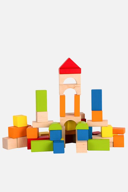 Classic World - Wooden Building Blocks with Sorting Lid - 100pcs