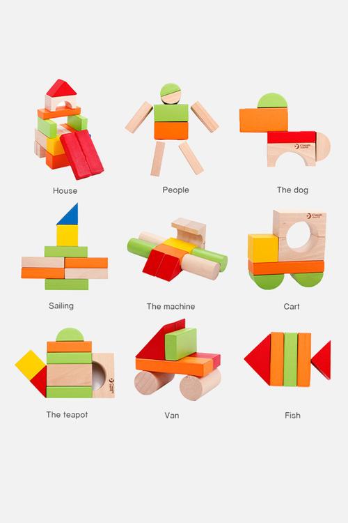Classic World - Wooden Building Blocks with Sorting Lid - 100pcs