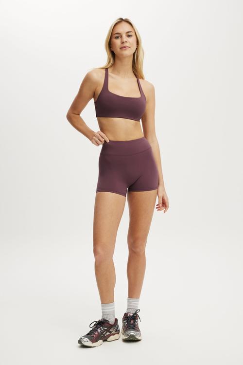 Ultra Move Cross Back Crop - Choc Plum