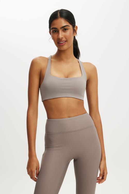 Ultra Move Cross Back Crop - Desert Grey