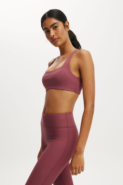 Ultra Move Cross Back Crop - Dusty Rose