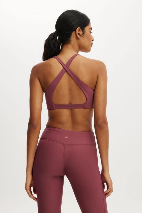 Ultra Move Cross Back Crop - Dusty Rose