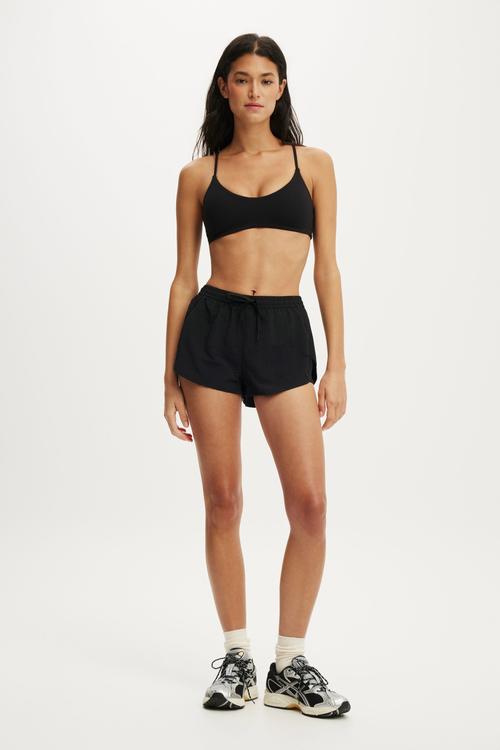 Woven Dolphin Hem Micro Short - Black