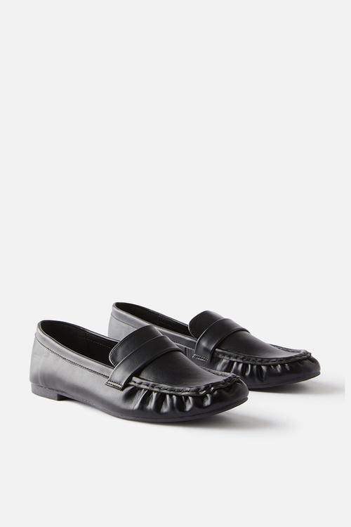 Taylor Ruched loafer - black smooth
