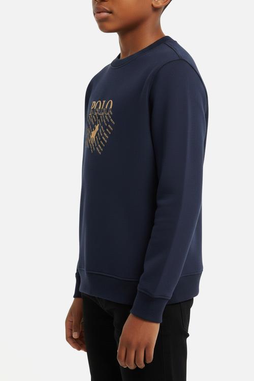 Boys ayden printed sweater - navy