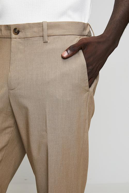 Bologna slim-fit comfort-stretch trousers  - Taupe