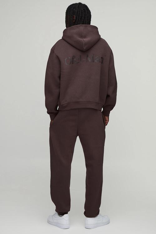Oversized Boxy Ofcl Man Hooded Tracksuit - Brown
