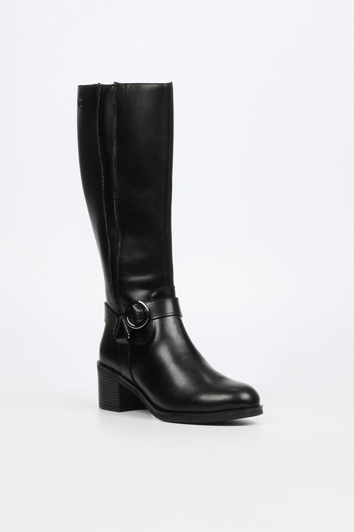 Bruna 1 leather knee length boot - black