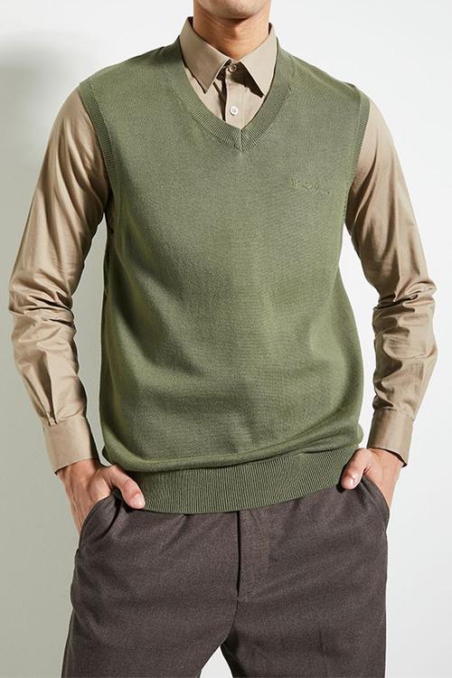 Pull Over Knit S/Less - Olive Night