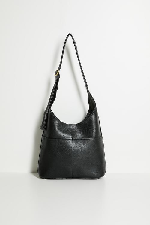 Amelie Double Strap Shopper - Black