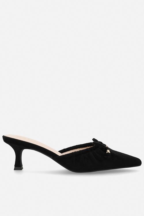 Annya closed toe stiletto heel mule - black 