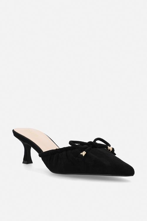 Annya closed toe stiletto heel mule - black 