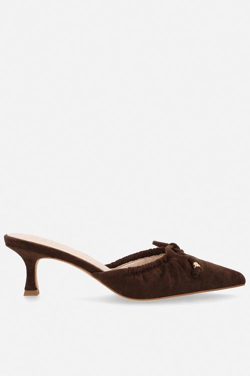 Annya closed toe stiletto heel mule - brown 