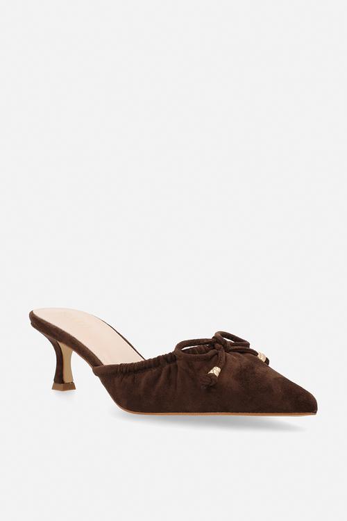 Annya closed toe stiletto heel mule - brown 