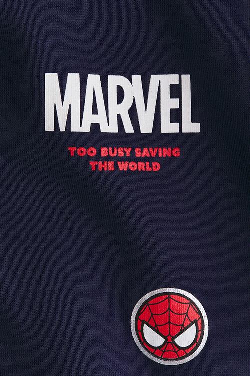 Oversized printed sweatshirt - navy blue/marvel comics