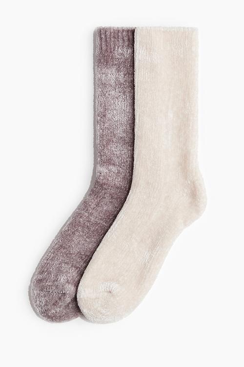 2-pack chenille socks -