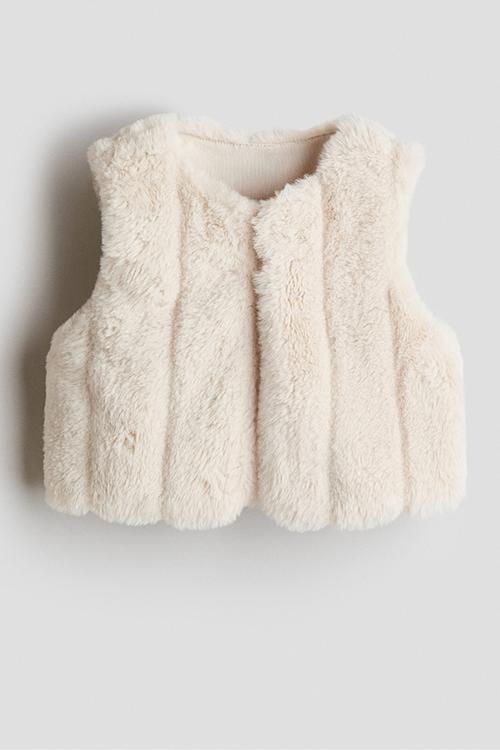 Fluffy gilet - light beige