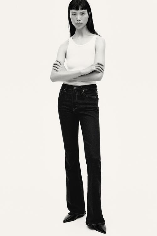 Flared high jeans - dark denim blue